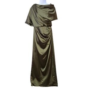 After Six Satin Olive Maxi Dress